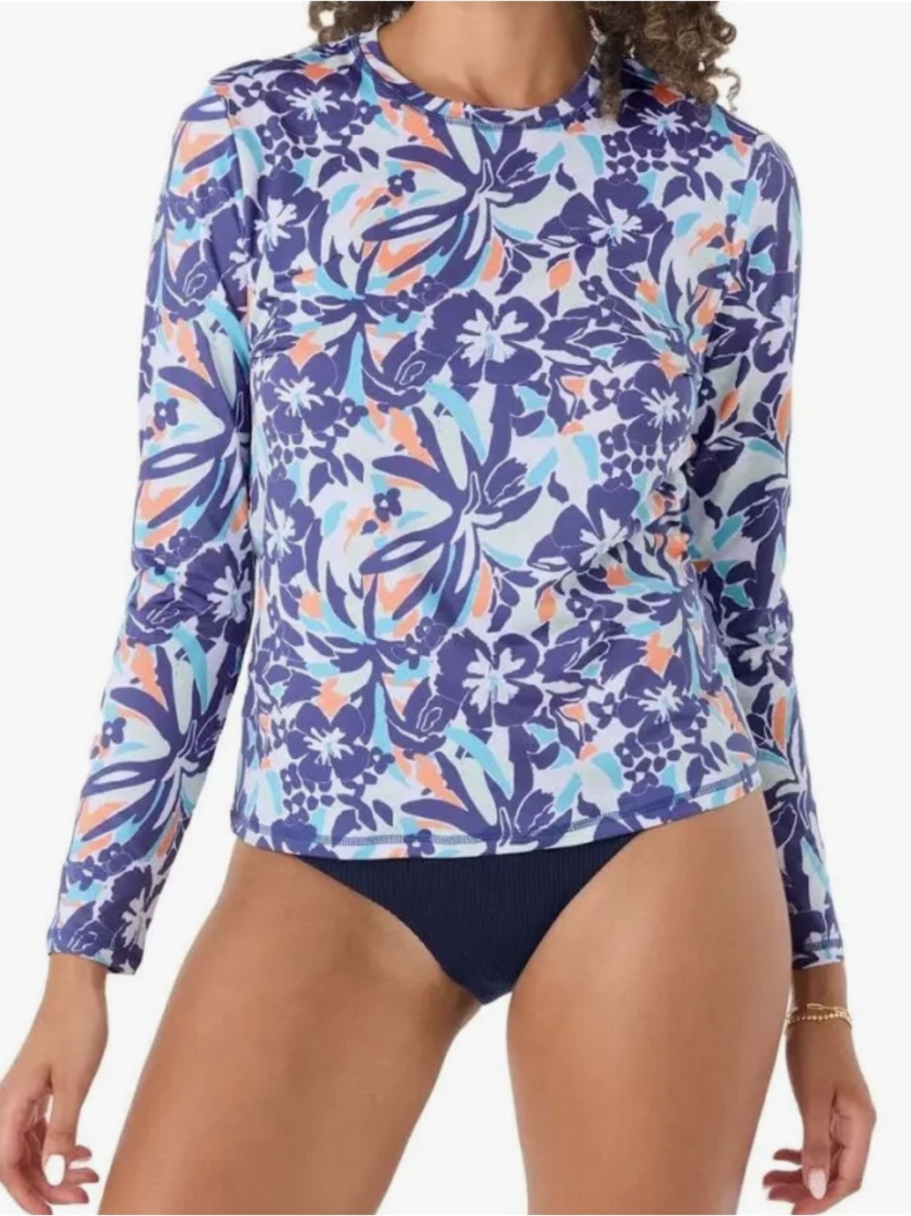 Roxy Rash Guards BUNDLE of 2 Printed Tropical Long Sleeved Tops - Picture 3 of 14